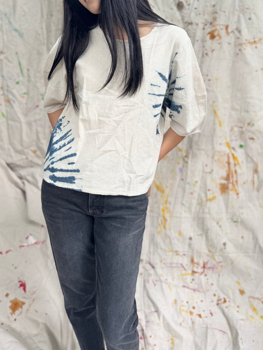 Hand-Dyed Indigo Cotton Top | Plant-Dyed | One of a Kind