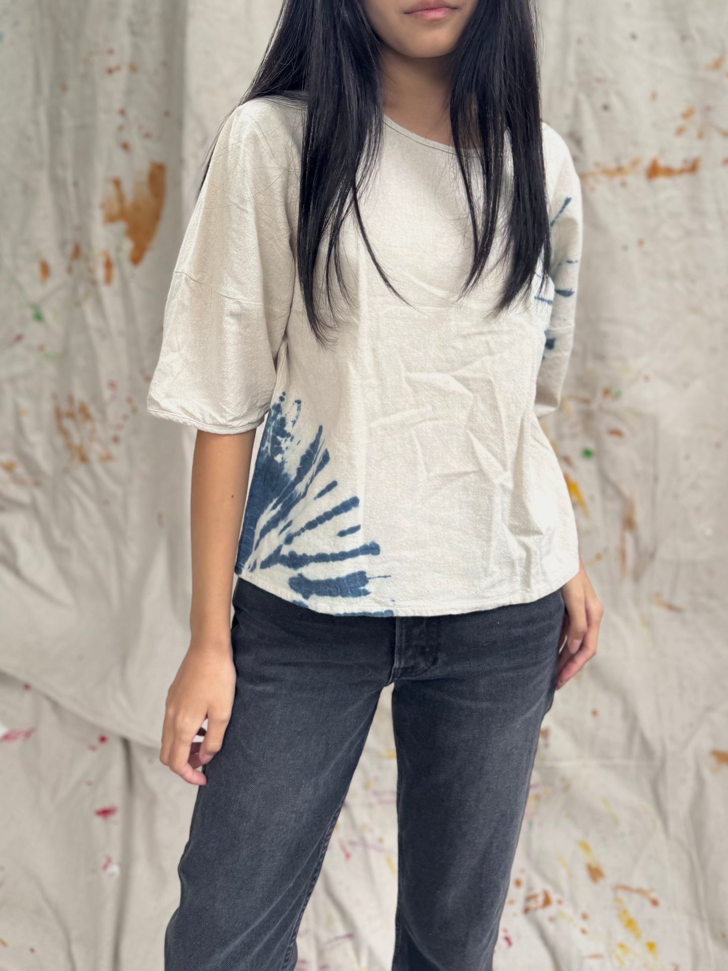 Hand-Dyed Indigo Cotton Top | Plant-Dyed | One of a Kind