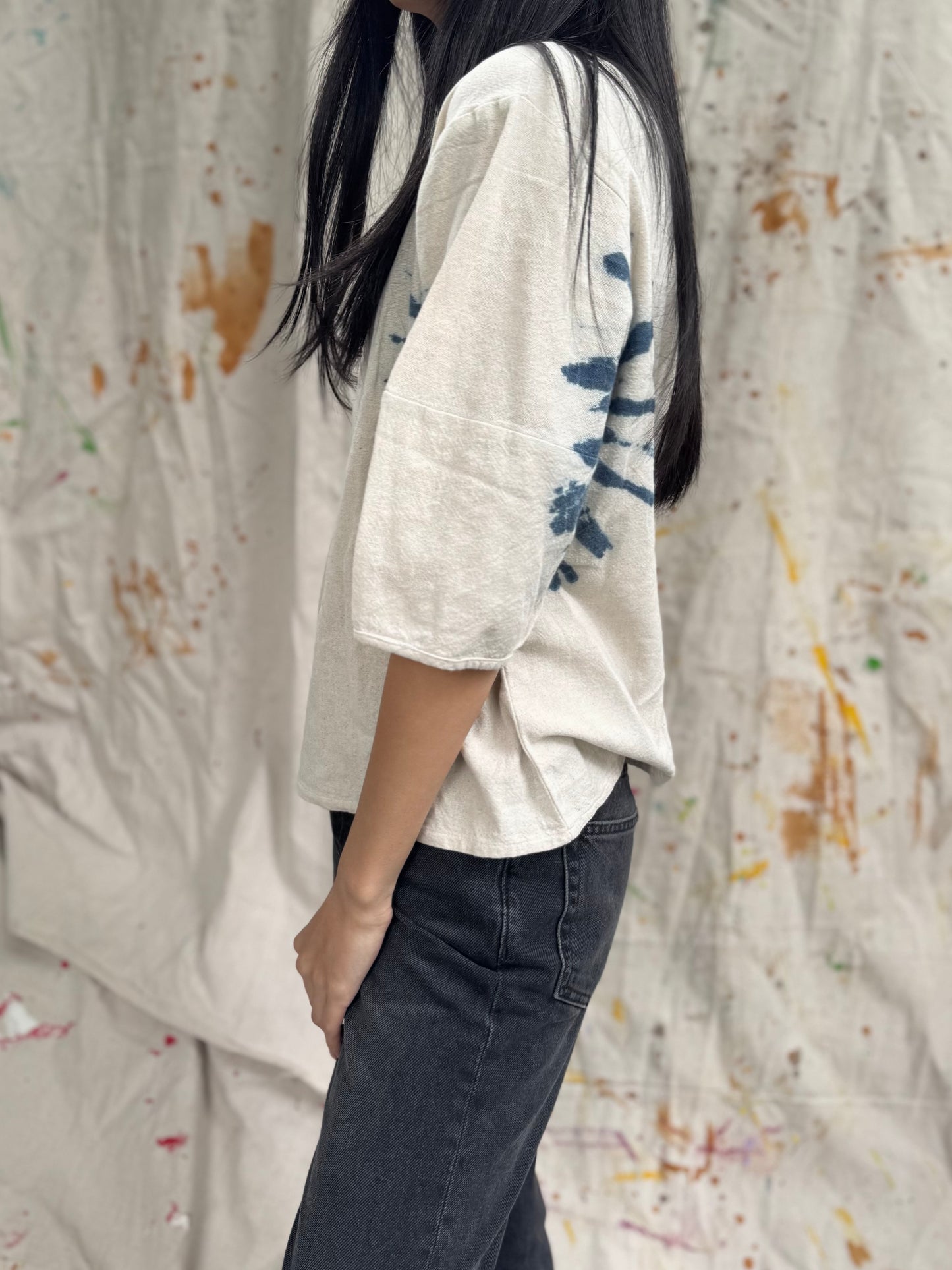 Hand-Dyed Indigo Cotton Top | Plant-Dyed | One of a Kind