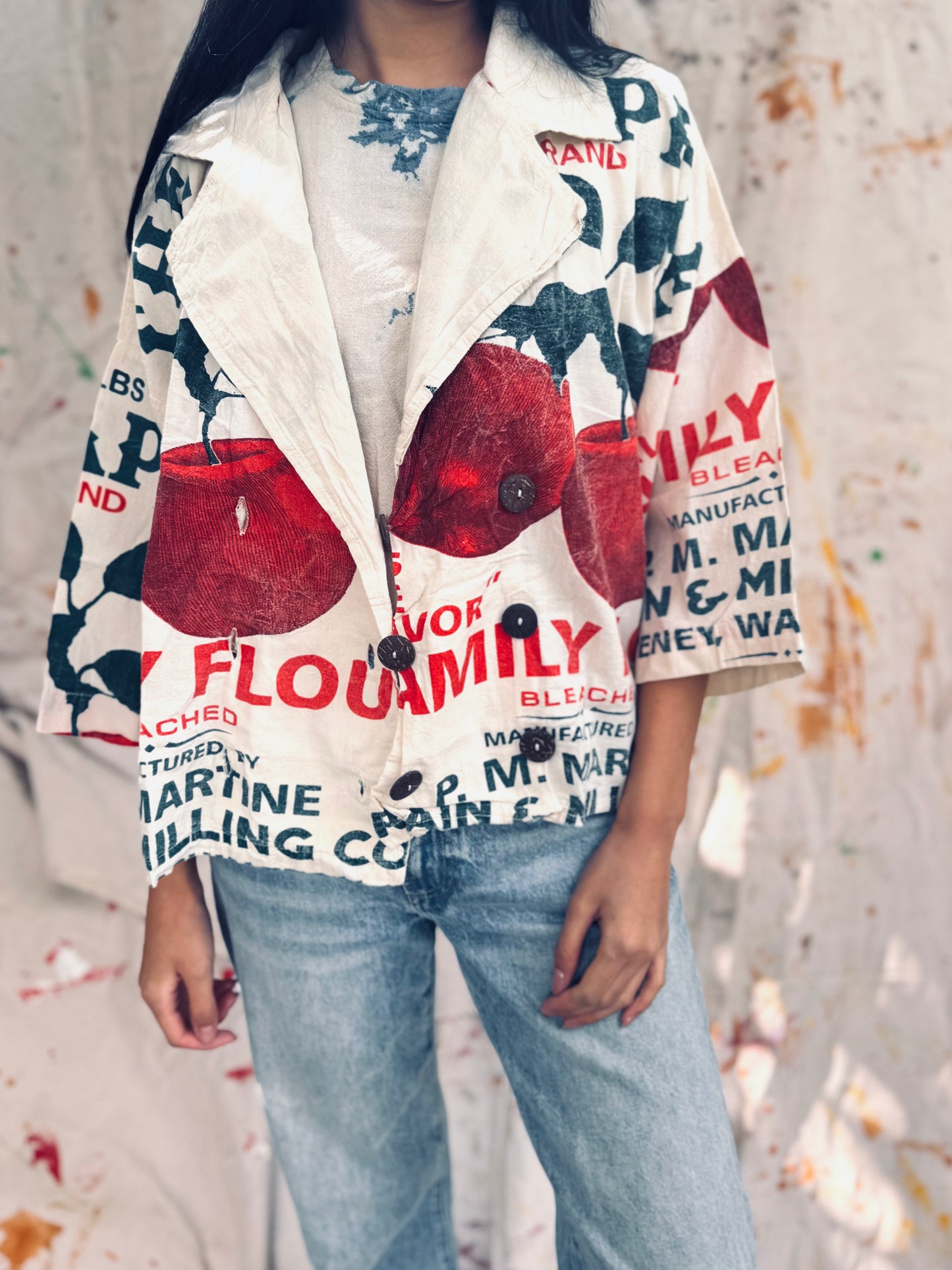 Family Flour Vintage Graphic Jacket – Tomato Red Edition