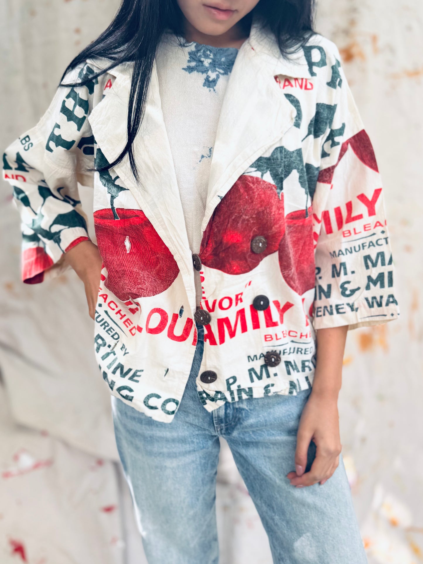 Family Flour Vintage Graphic Jacket – Tomato Red Edition