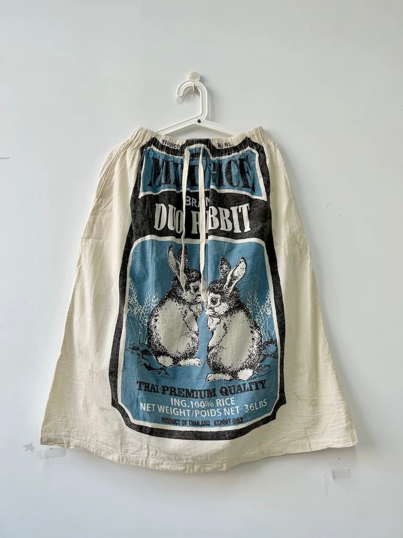 Grain Sack Cotton Skirt – One of a Kind