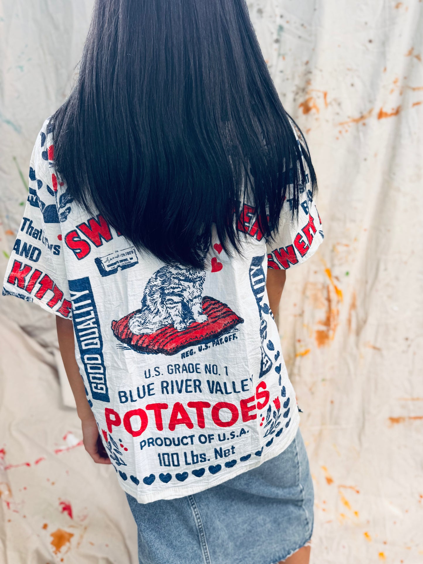Pet Kitten Vintage Print Shirt – Sweet Potato Brand Edition