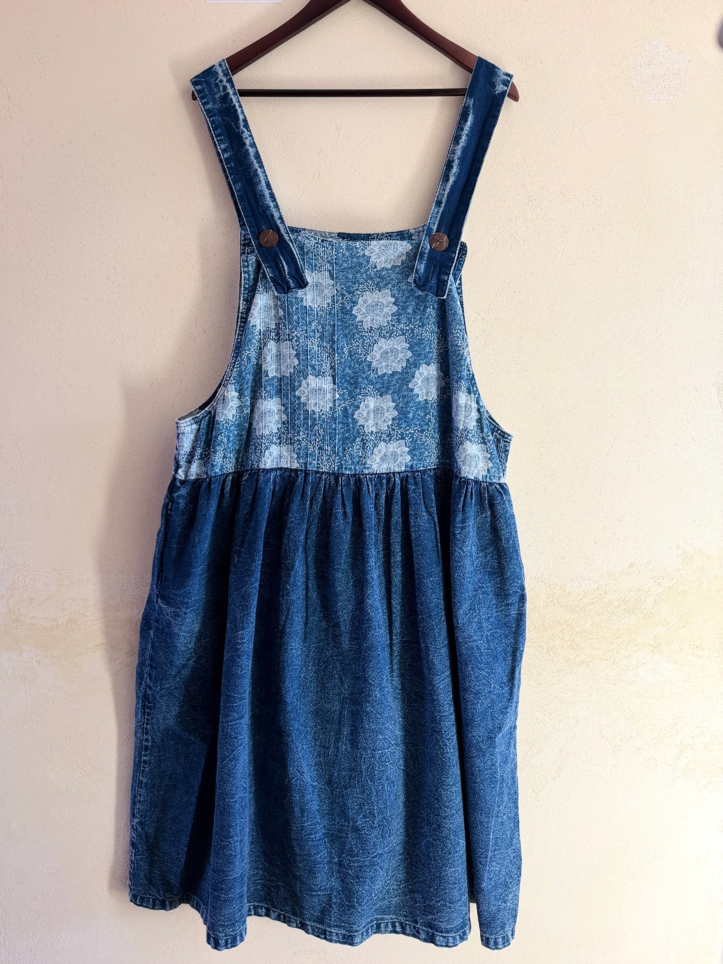 Indigo Cotton Pinafore Dress – Handmade Layering Denim Dress | BoHo Bronte (Made in Thailand)