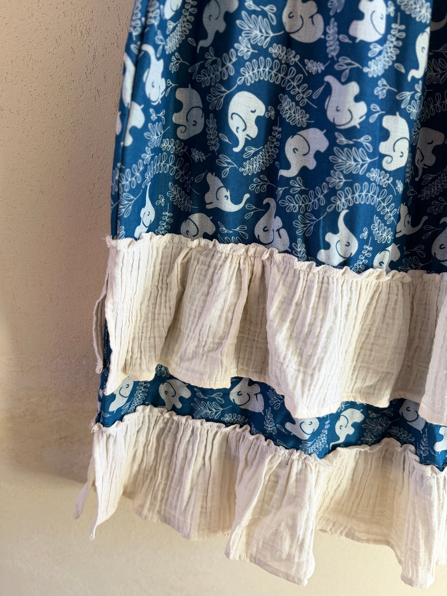 Cat Print Cotton Midi Skirt – Lightweight Boho Skirt with Ruffle Hem | BoHo Bronte (Made in Thailand)