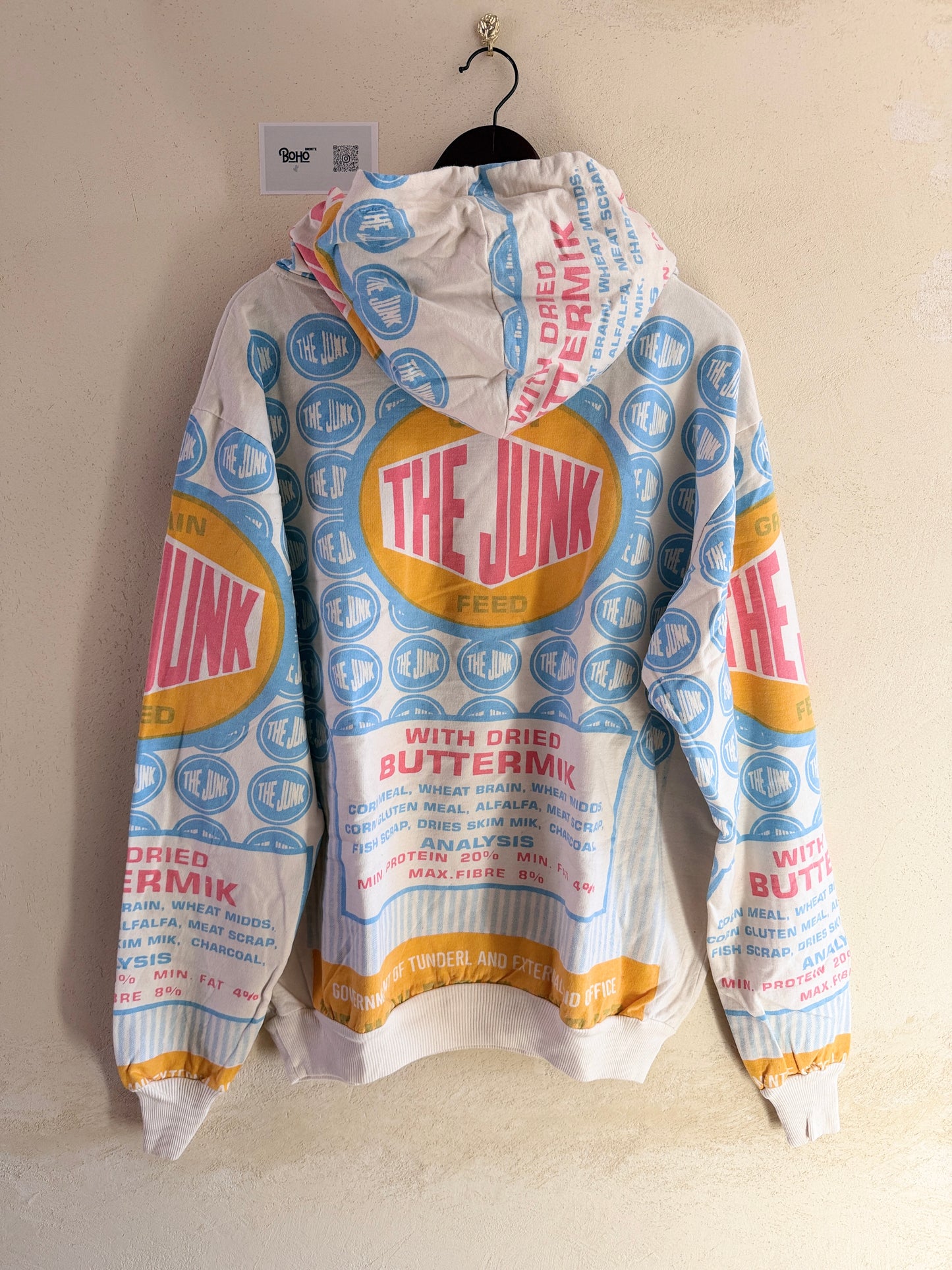 Vintage Sack Print Hoodie – Oversized Graphic Cotton Hoodie (Thailand Handmade)