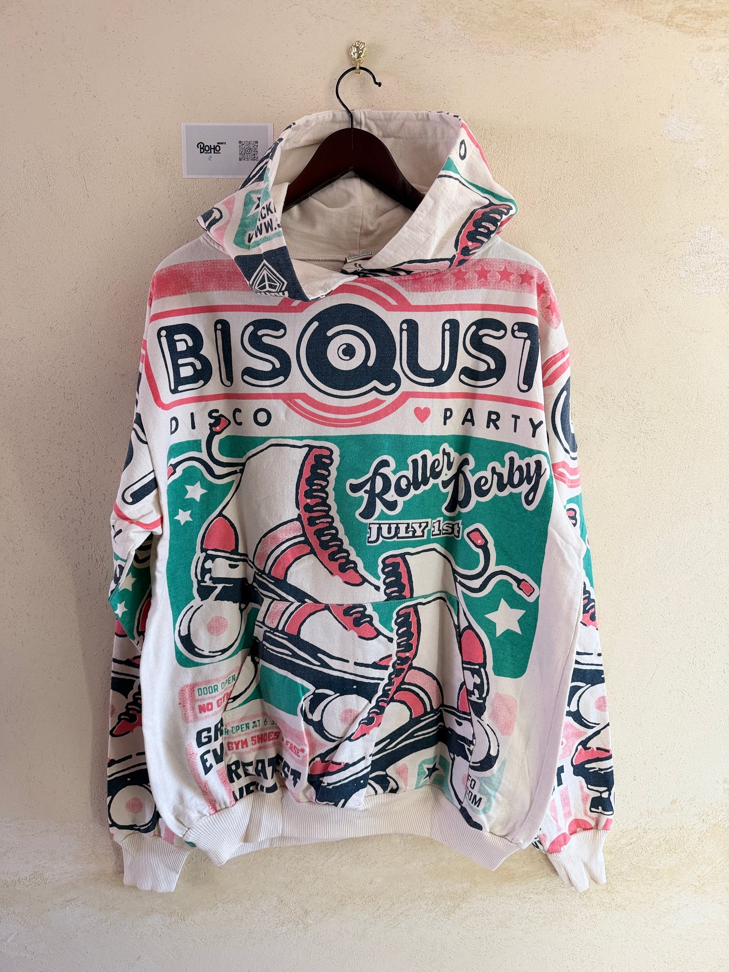 Vintage Sack Print Hoodie – Oversized Graphic Cotton Hoodie (Thailand Handmade)