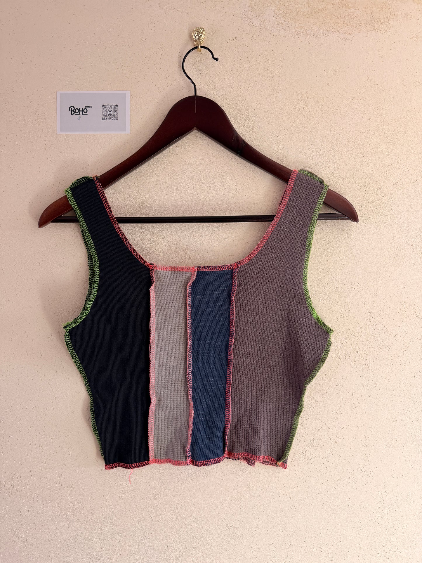 Deconstructed Patchwork Crop Top – Y2K Streetwear Series