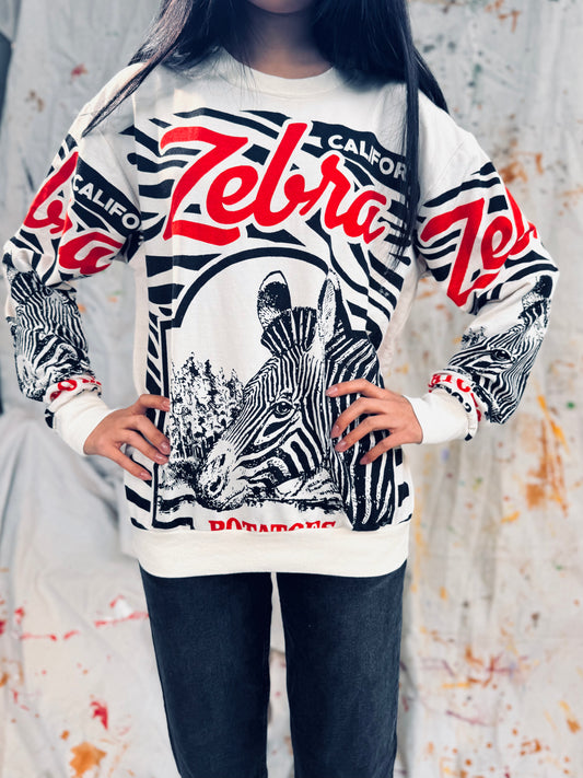 Zebra California Graphic Sweatshirt – Retro Street Style