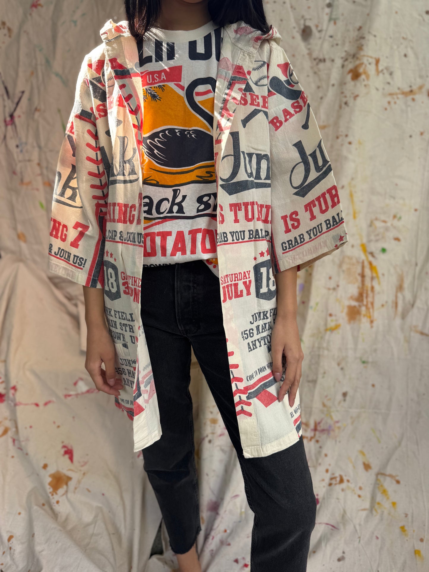 Thailand Vintage Sack Hooded Coat – Baseball Junk Edition