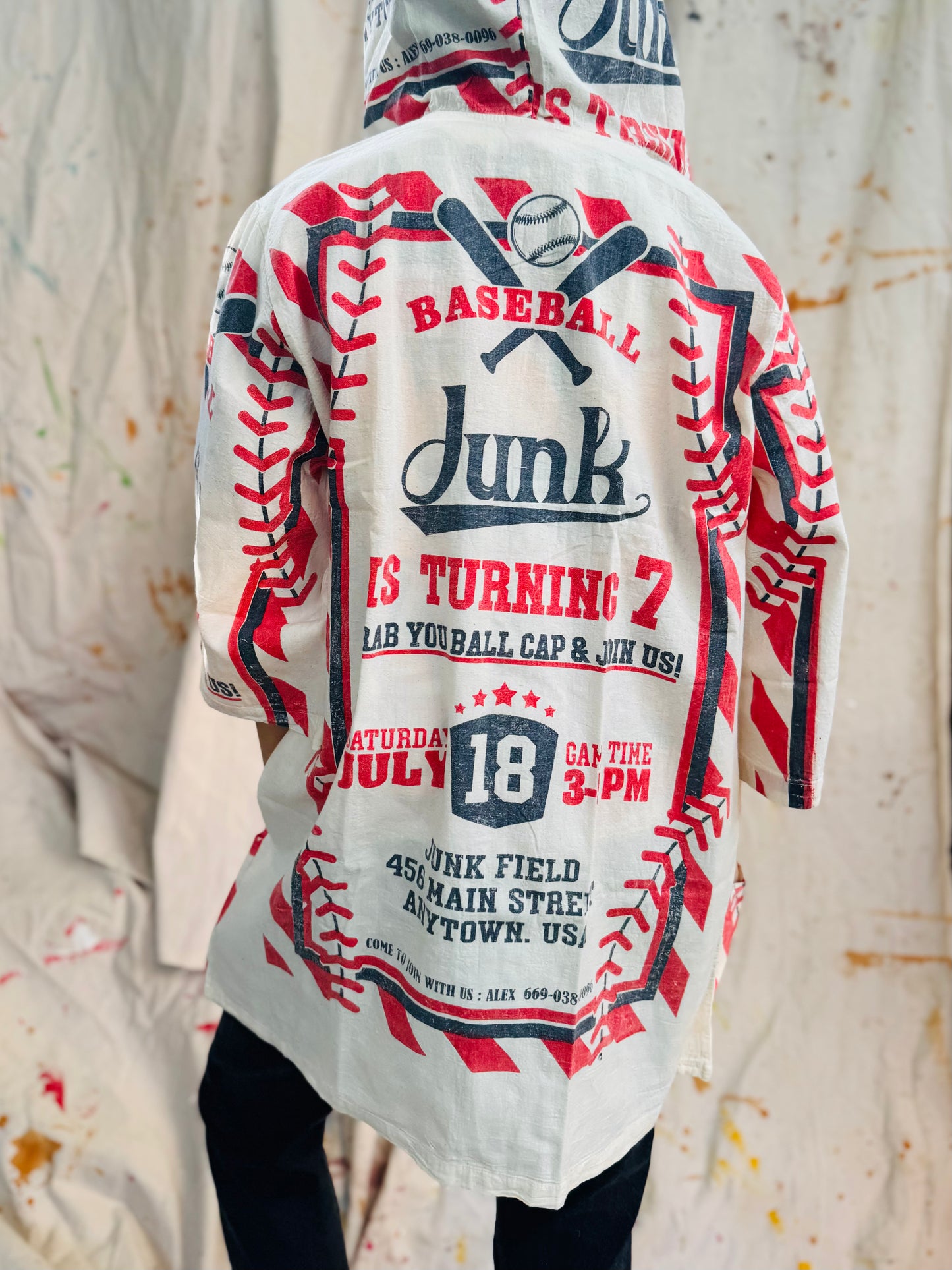 Thailand Vintage Sack Hooded Coat – Baseball Junk Edition