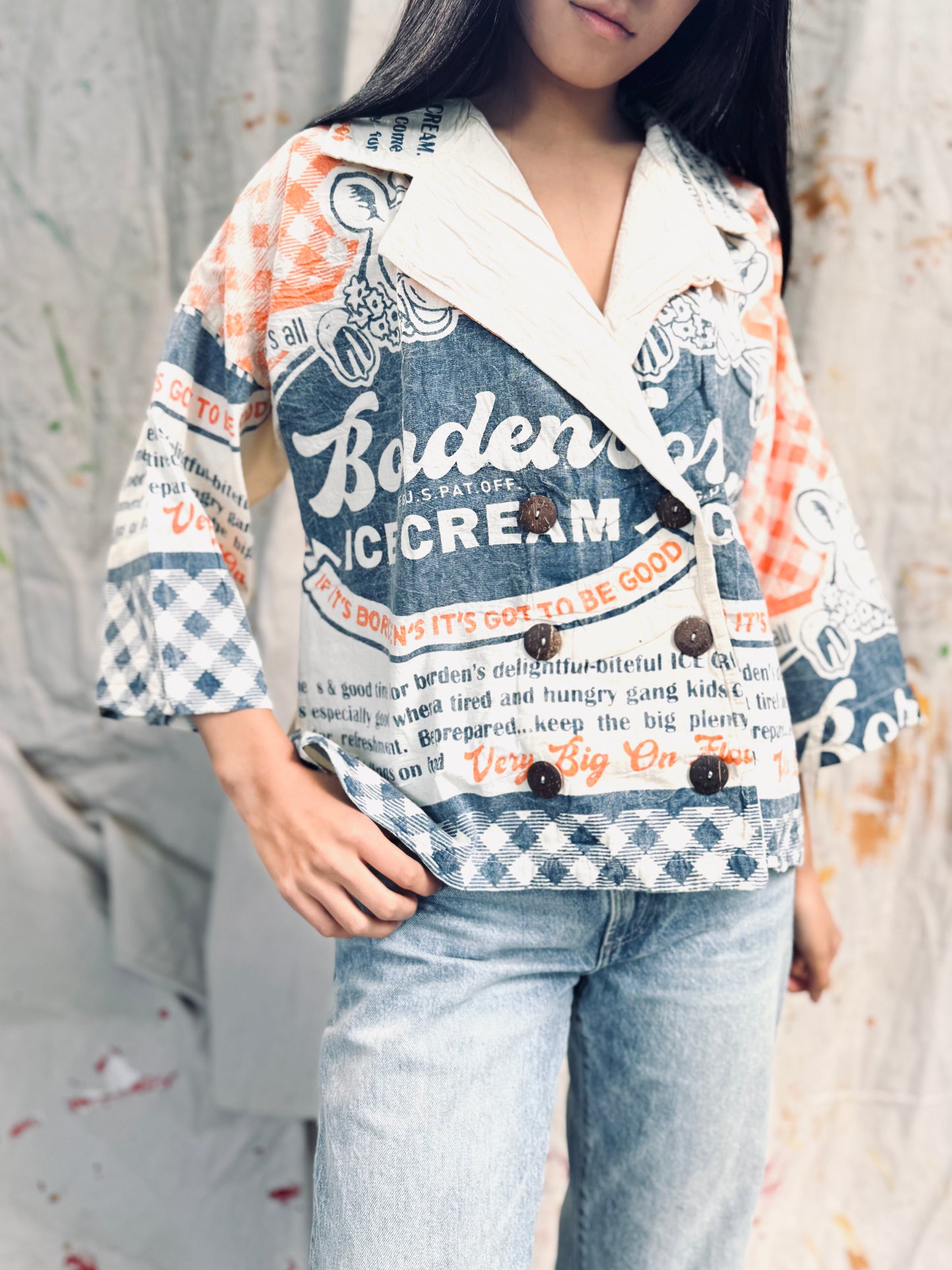 Thailand Vintage Sack Jacket – Borden’s Ice Cream Print