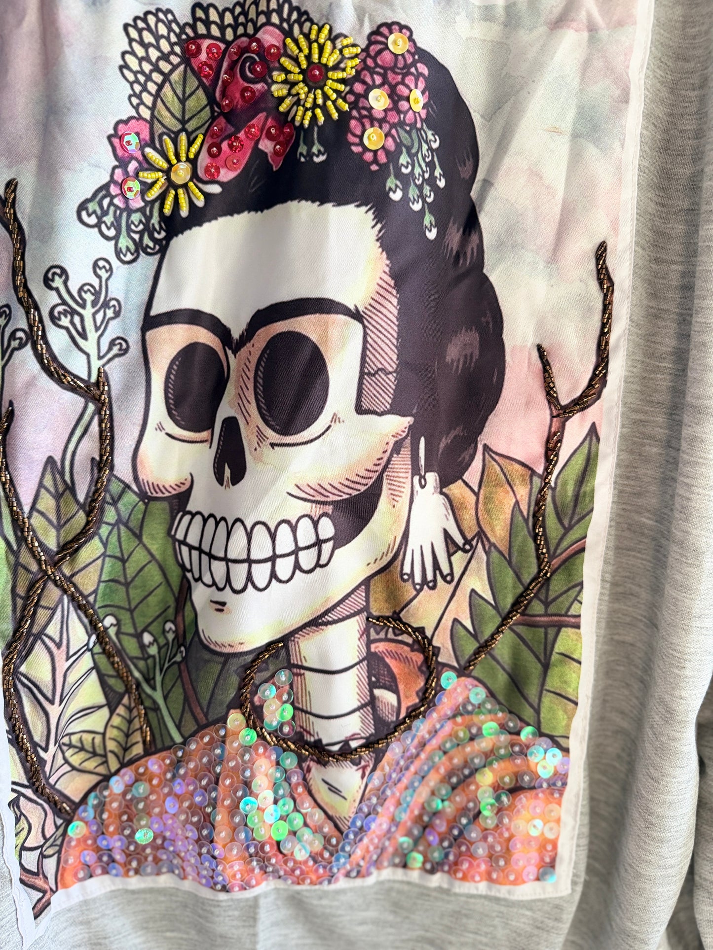 Hand Embroidered Sweatshirt – Artisan Graphic Pullover | Lightweight Cotton Blend | Made in Thailand