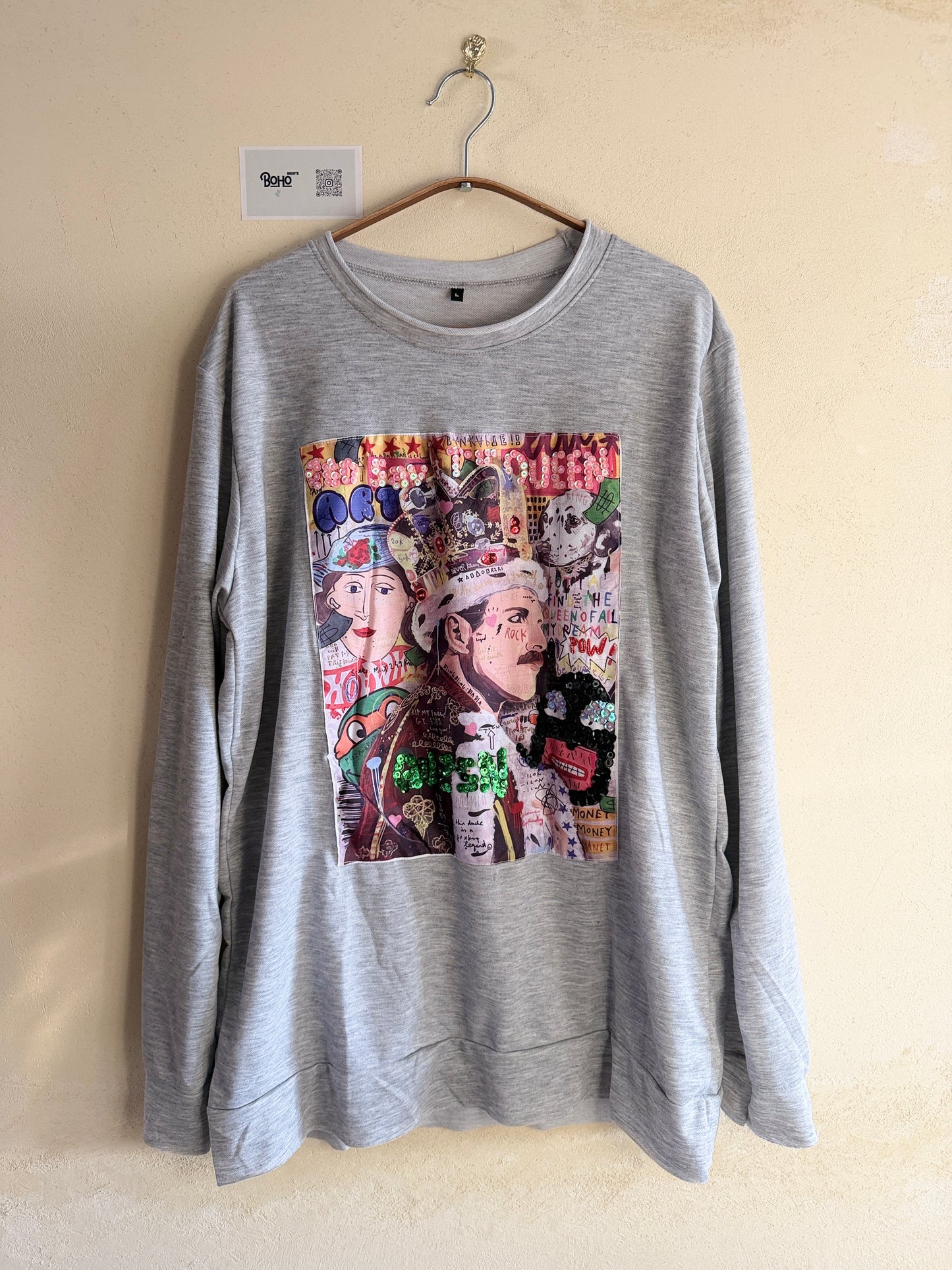 Hand Embroidered Sweatshirt – Artisan Graphic Pullover | Lightweight Cotton Blend | Made in Thailand