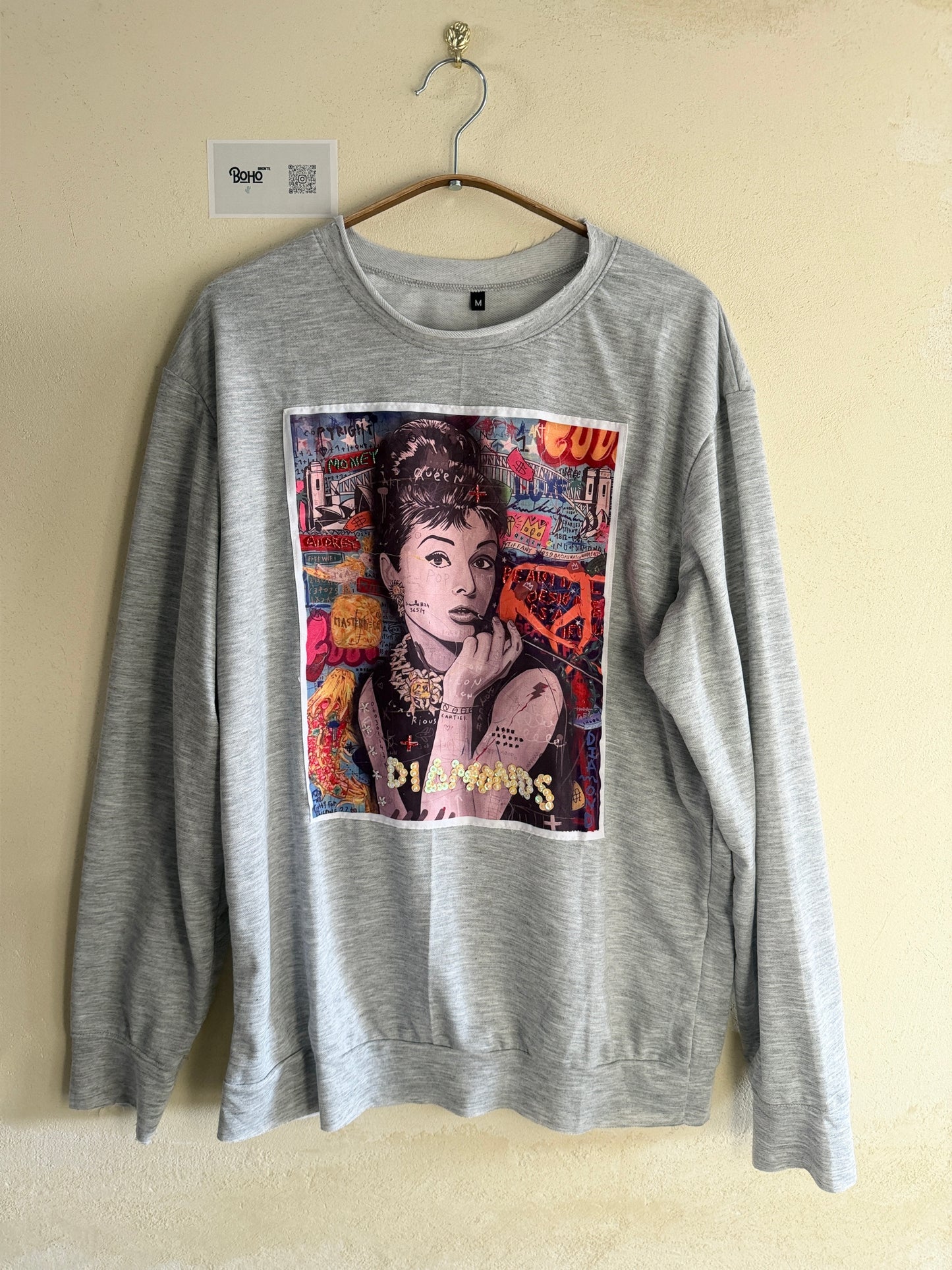 Hand Embroidered Sweatshirt – Artisan Graphic Pullover | Lightweight Cotton Blend | Made in Thailand