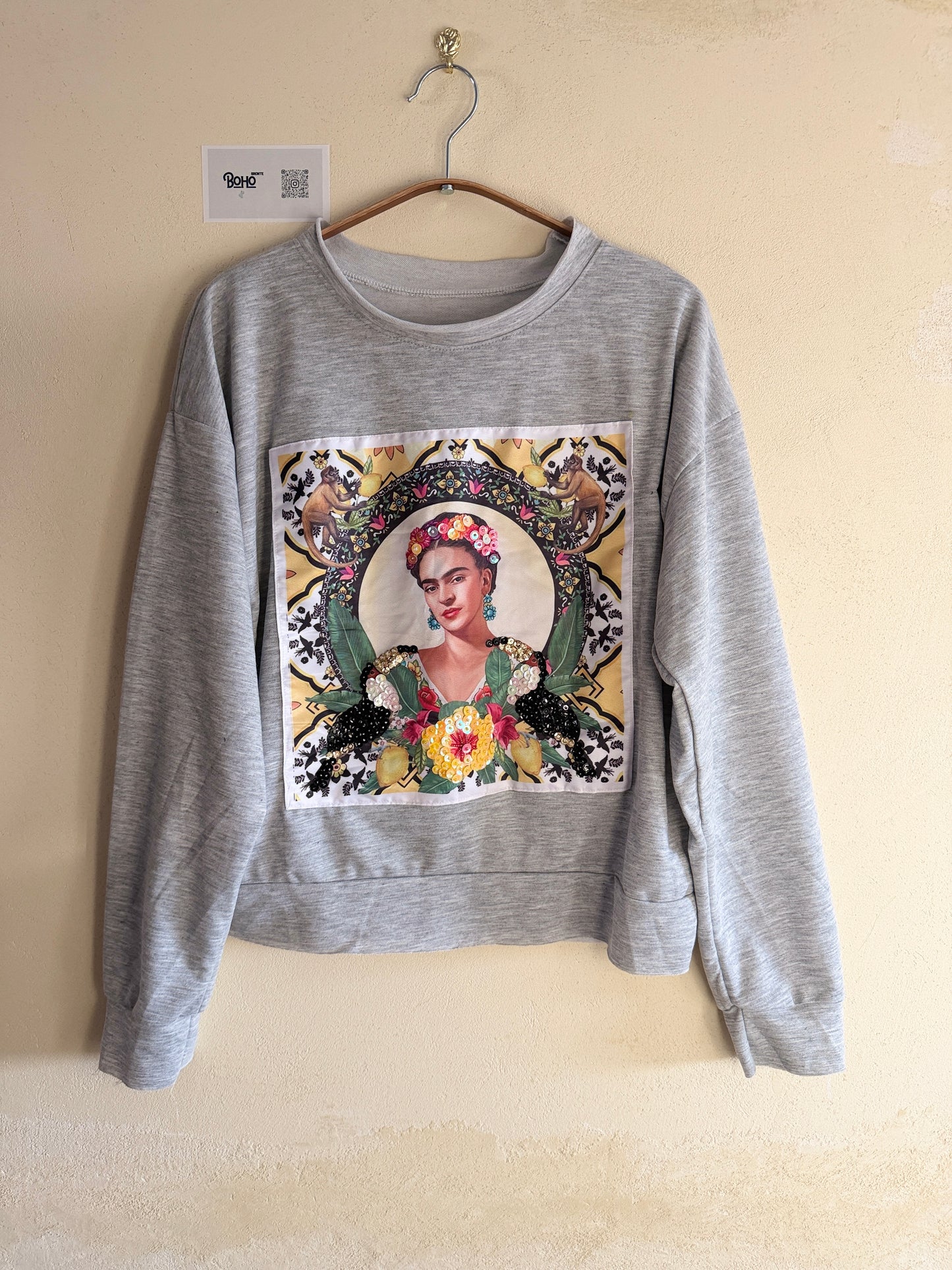 Hand Embroidered Sweatshirt – Artisan Graphic Pullover | Lightweight Cotton Blend | Made in Thailand