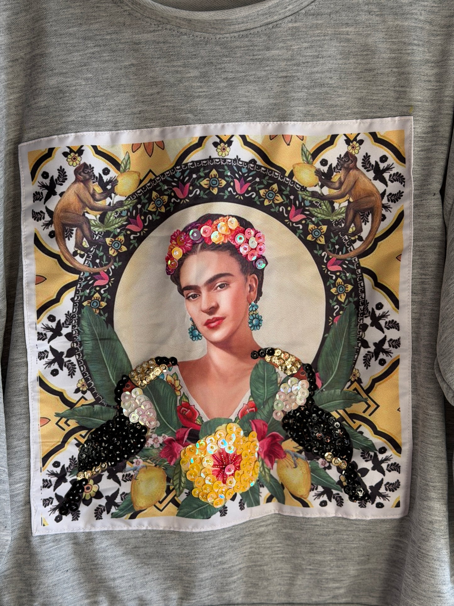 Hand Embroidered Sweatshirt – Artisan Graphic Pullover | Lightweight Cotton Blend | Made in Thailand