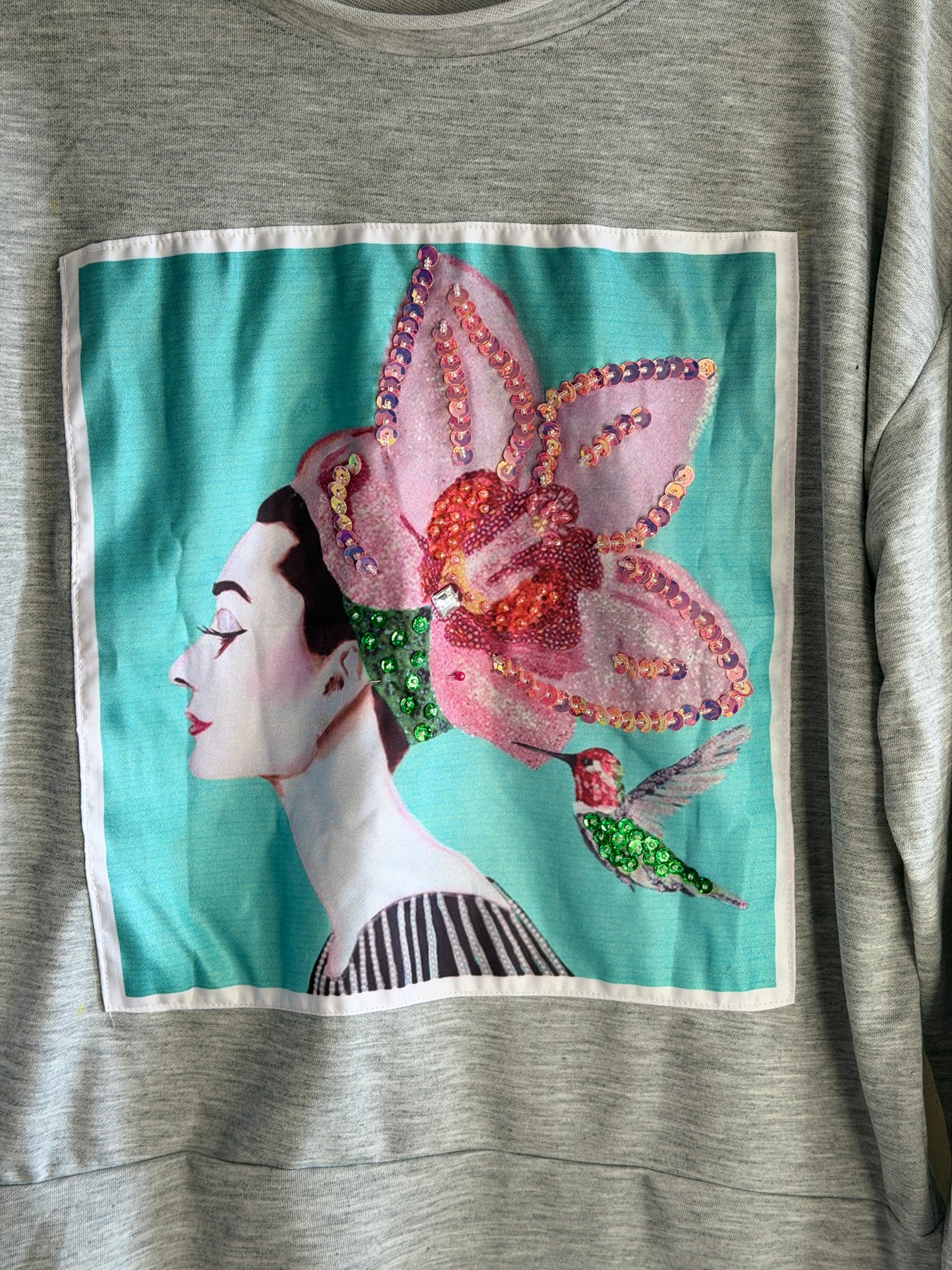 Hand Embroidered Sweatshirt – Artisan Graphic Pullover | Lightweight Cotton Blend | Made in Thailand
