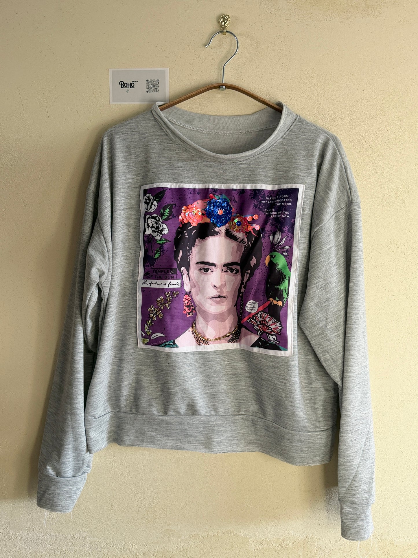 Hand Embroidered Sweatshirt – Artisan Graphic Pullover | Lightweight Cotton Blend | Made in Thailand
