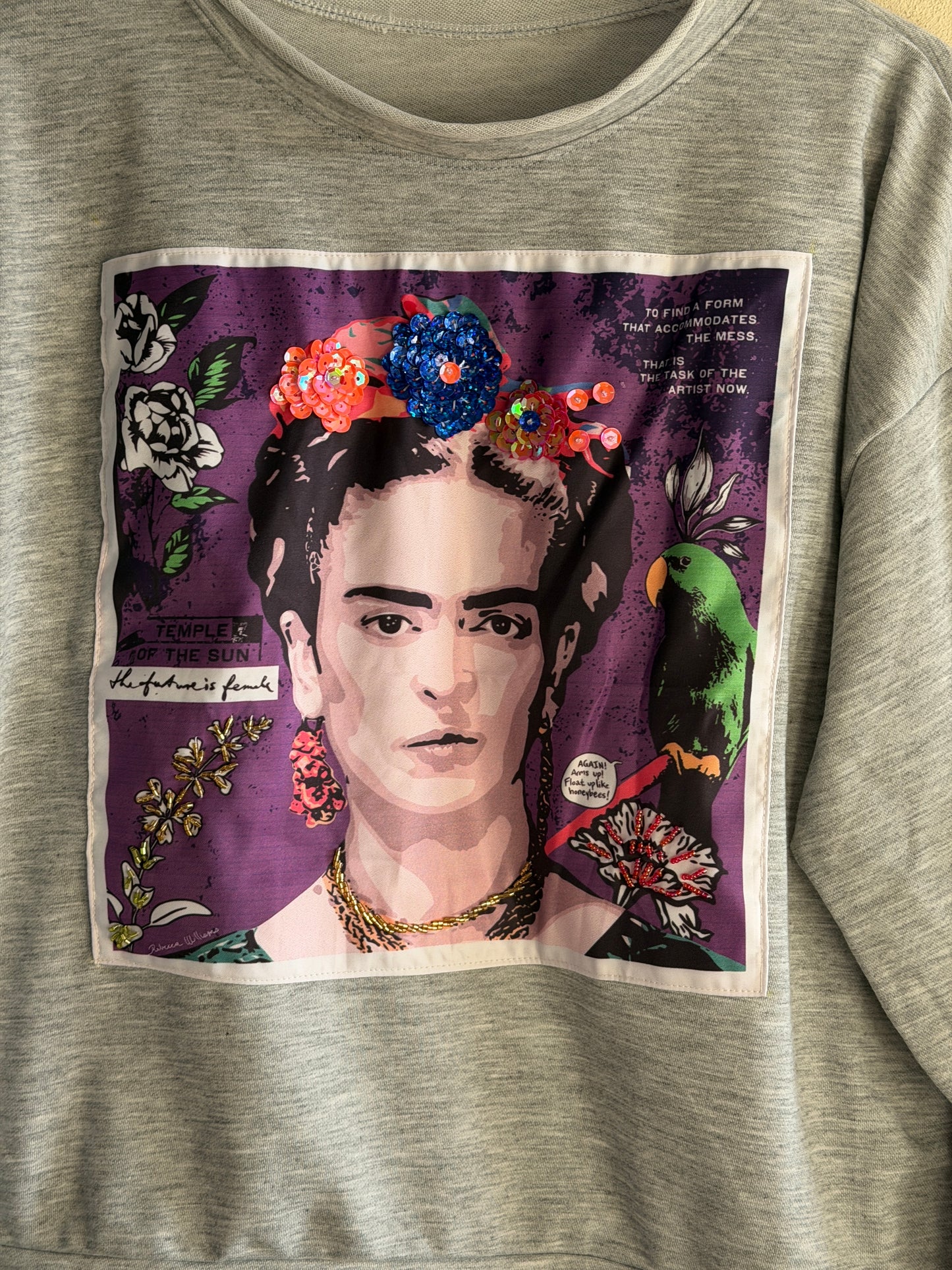 Hand Embroidered Sweatshirt – Artisan Graphic Pullover | Lightweight Cotton Blend | Made in Thailand