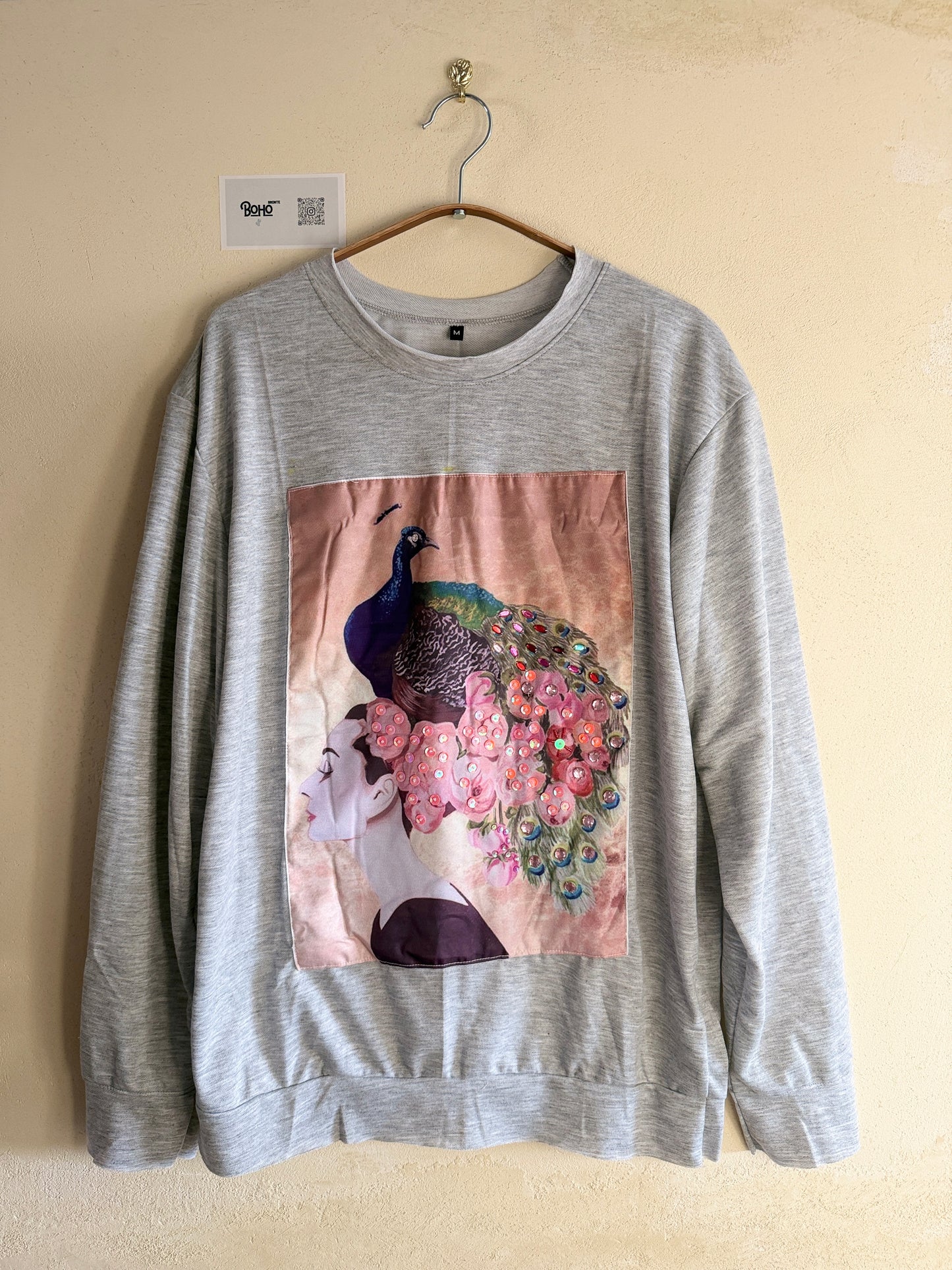 Hand Embroidered Sweatshirt – Artisan Graphic Pullover | Lightweight Cotton Blend | Made in Thailand