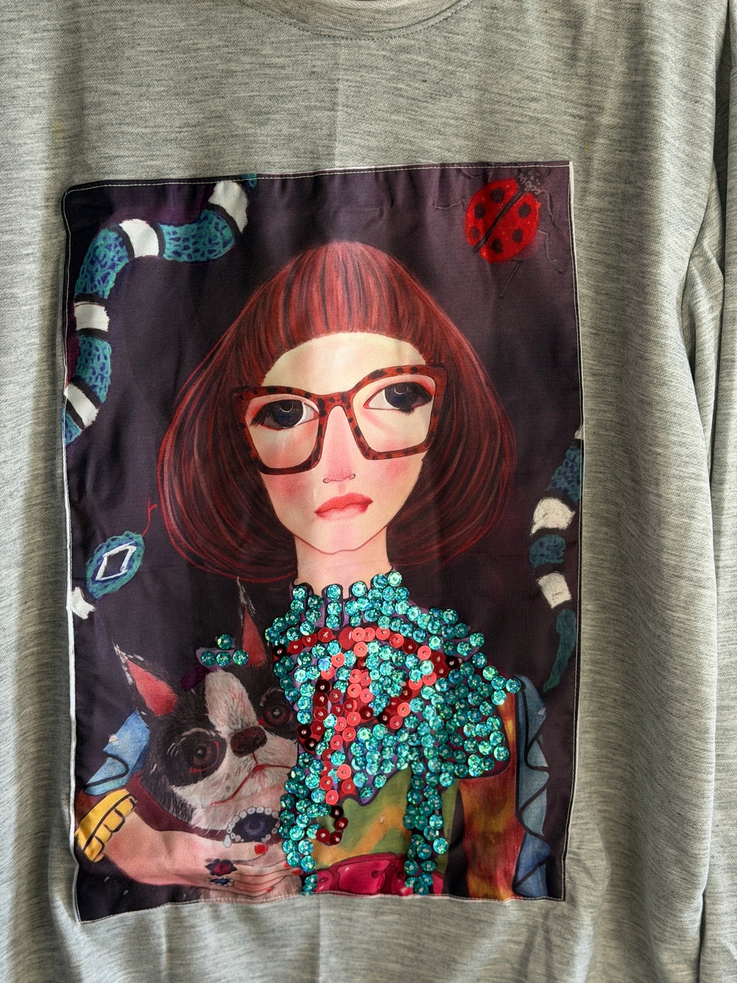 Hand Embroidered Sweatshirt – Artisan Graphic Pullover | Lightweight Cotton Blend | Made in Thailand