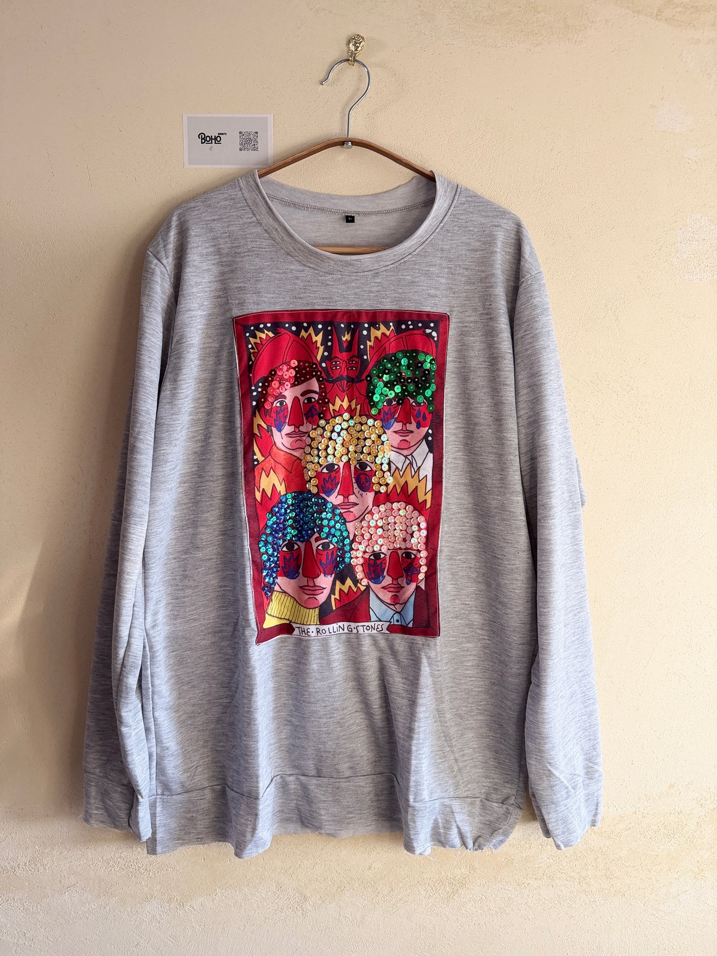 Hand Embroidered Sweatshirt – Artisan Graphic Pullover | Lightweight Cotton Blend | Made in Thailand