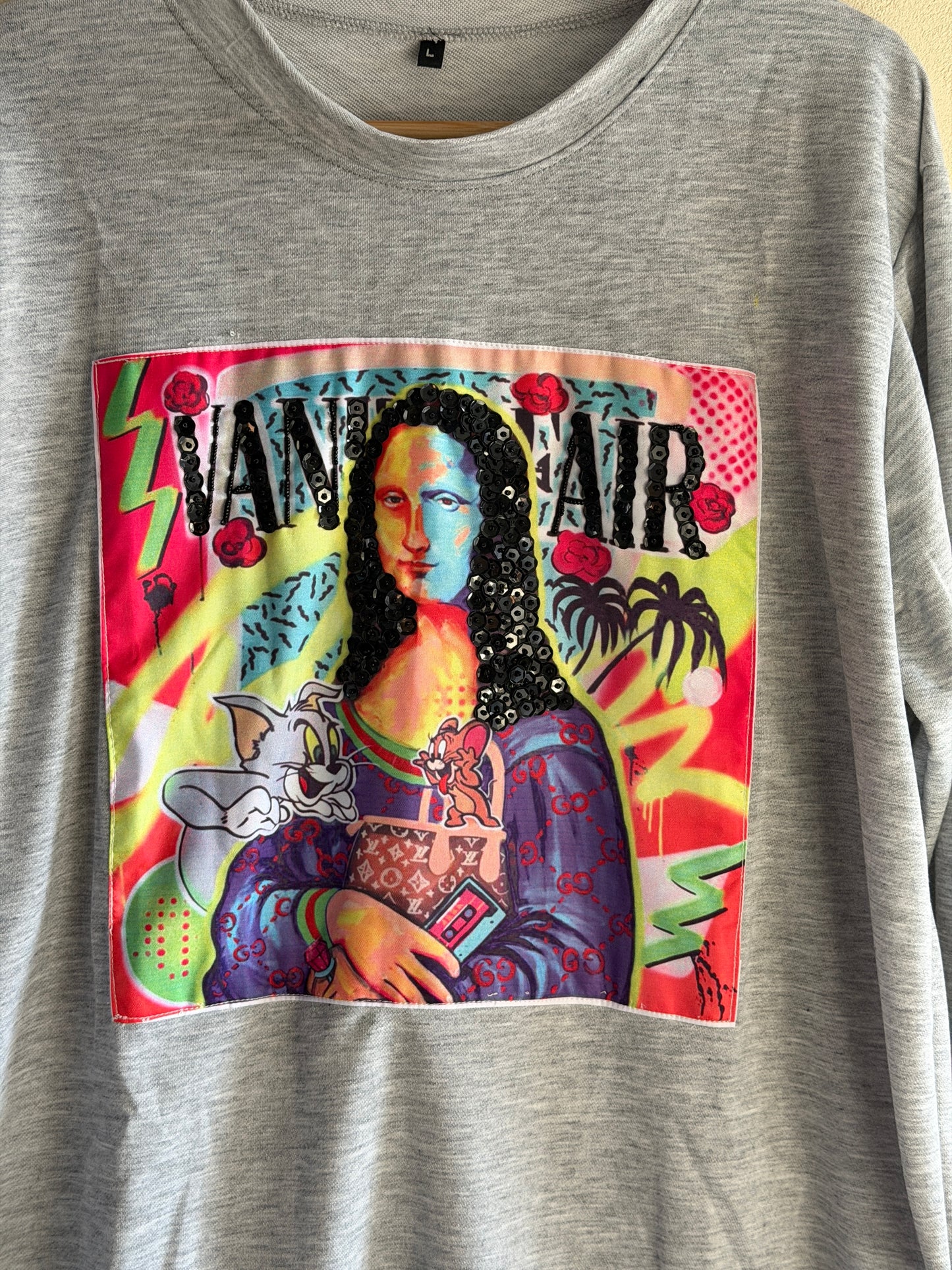 Hand Embroidered Sweatshirt – Artisan Graphic Pullover | Lightweight Cotton Blend | Made in Thailand