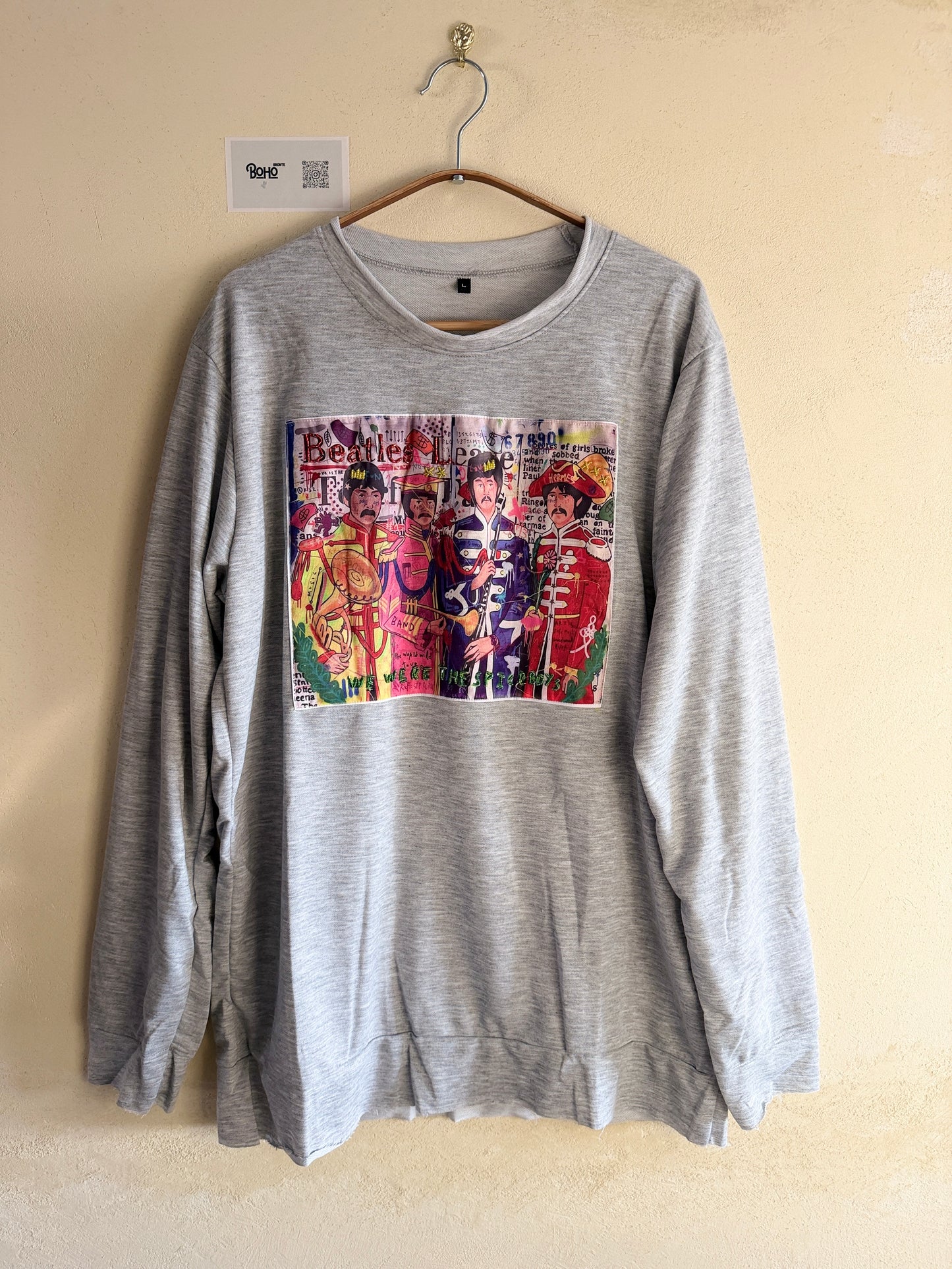 Hand Embroidered Sweatshirt – Artisan Graphic Pullover | Lightweight Cotton Blend | Made in Thailand