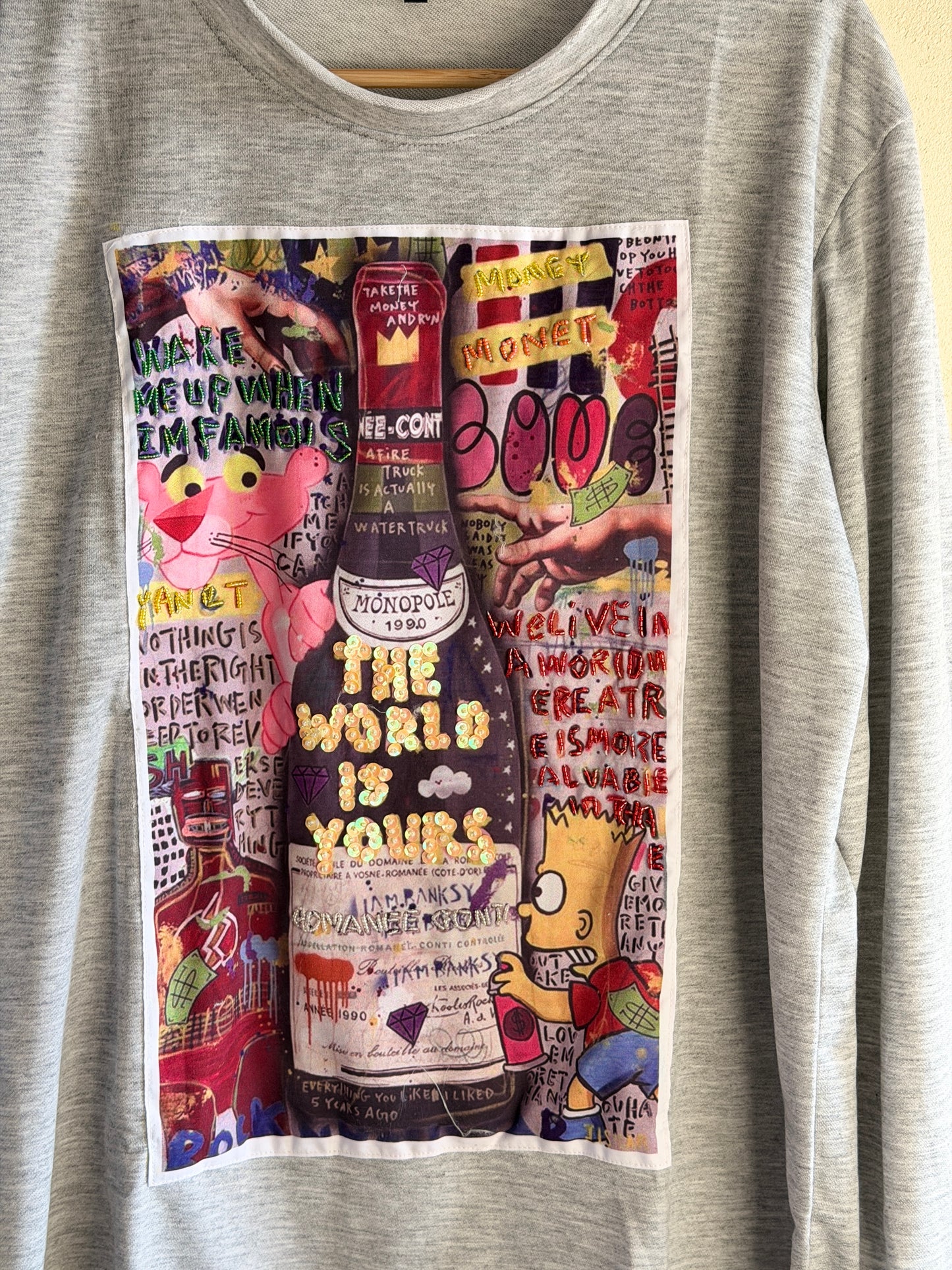 Hand Embroidered Sweatshirt – Artisan Graphic Pullover | Lightweight Cotton Blend | Made in Thailand