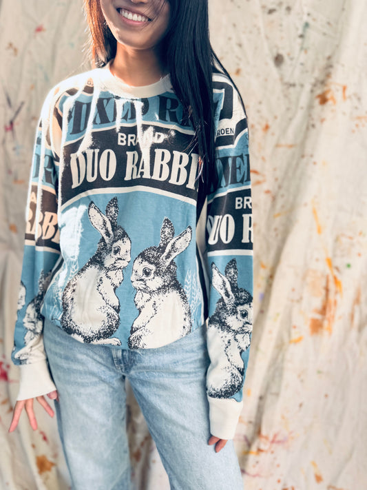 Thailand Sack Edit – “Duo Rabbit” Graphic Sweatshirt