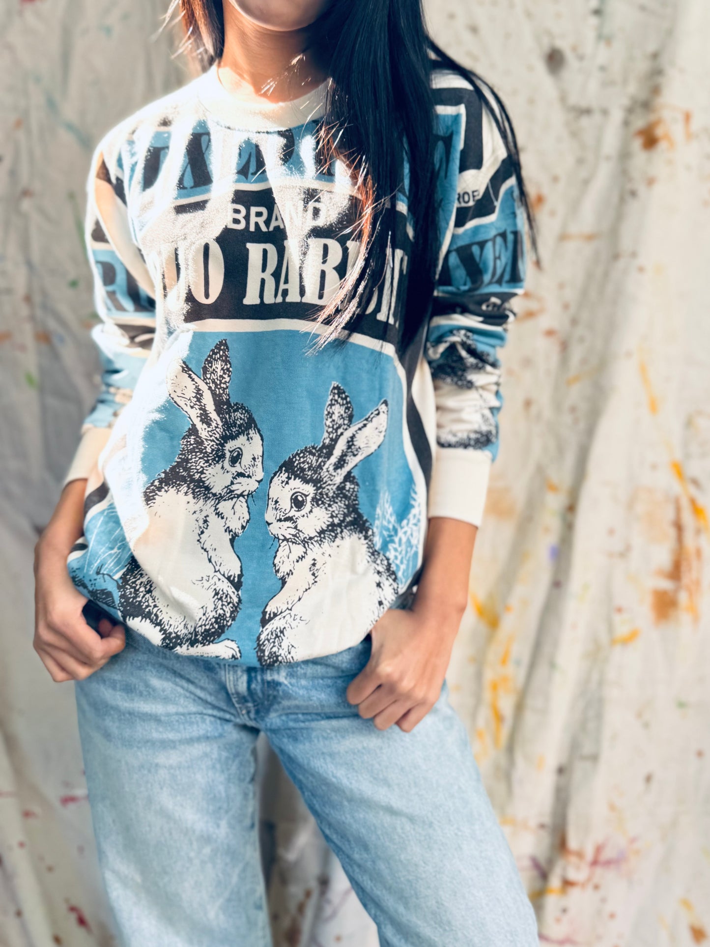 Thailand Sack Edit – “Duo Rabbit” Graphic Sweatshirt