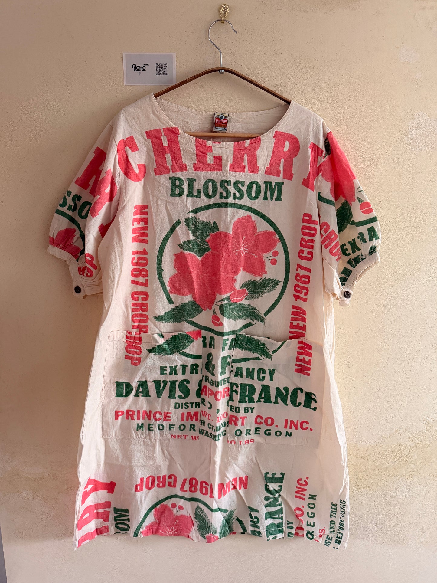Vintage  Print Washed Cotton Dress