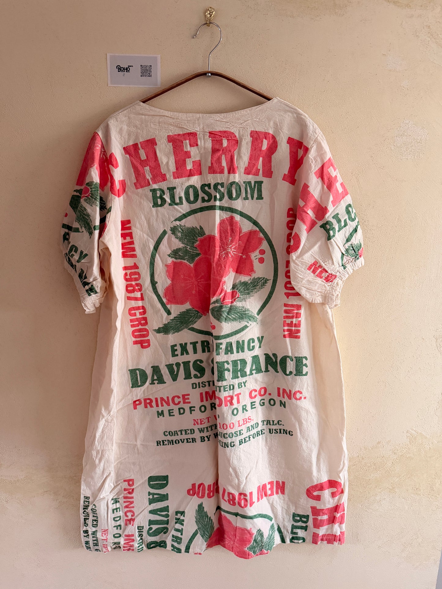 Vintage  Print Washed Cotton Dress