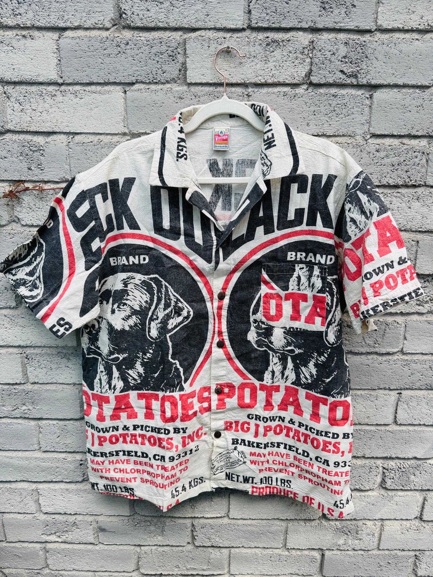 Vintage Flour Sack Print Shirt