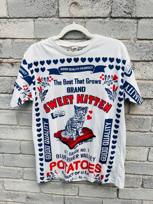 Sweet Kitten Potato Print Tee