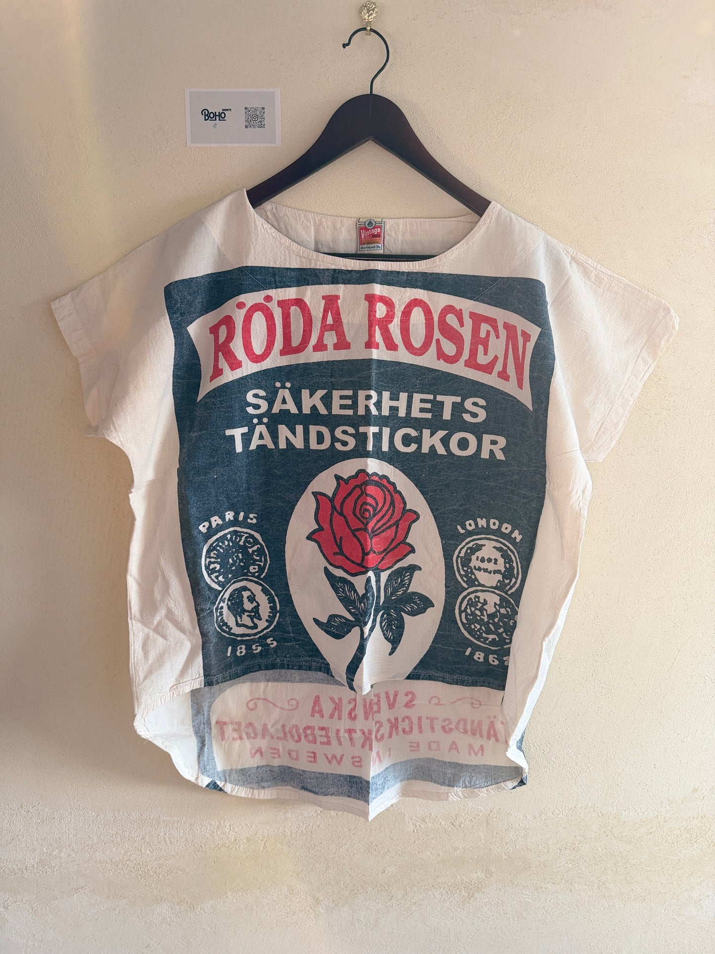 Vintage Thai Cotton Top – Feed Sack Graphic Prints