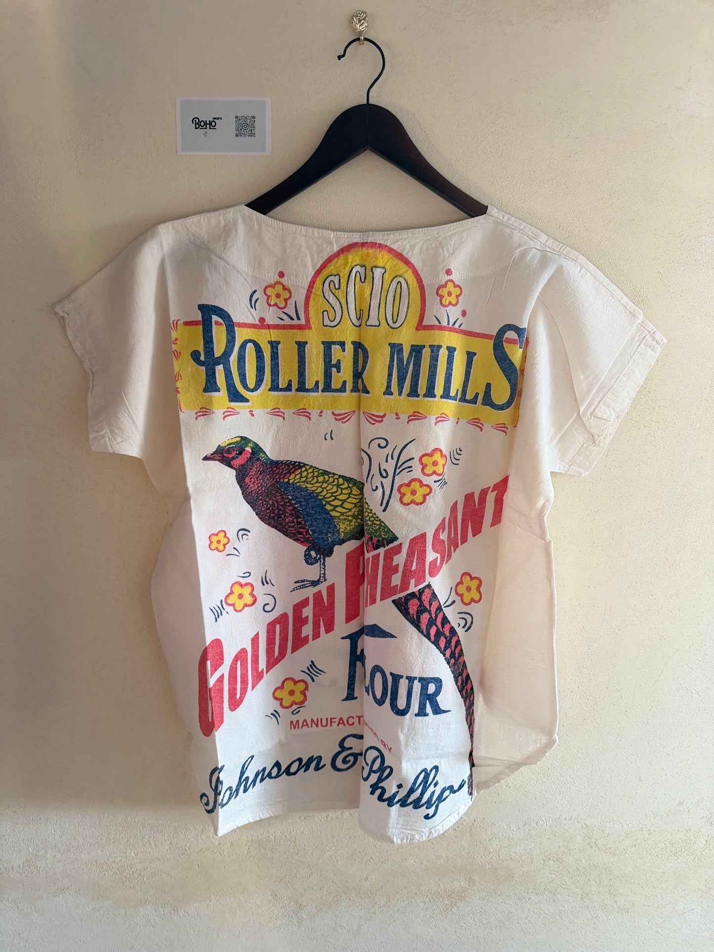 Vintage Thai Cotton Top – Feed Sack Graphic Prints
