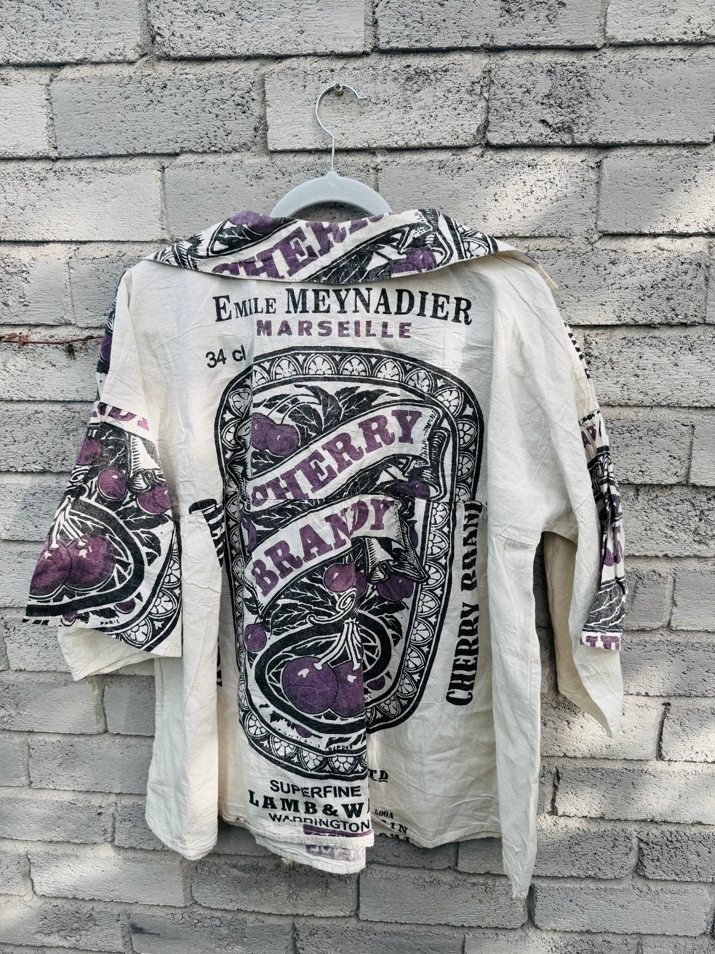 Vintage Sailor Collar Graphic Top – Retro Farm Label Collection