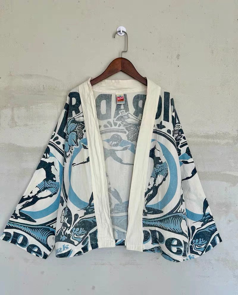 Thai Cotton Kimono Jacket – Vintage multi Prints