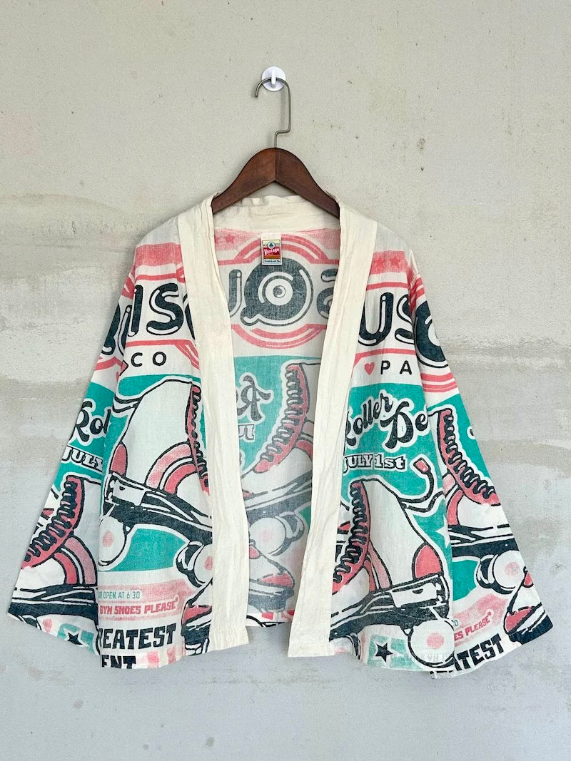 Thai Cotton Kimono Jacket – Vintage multi Prints