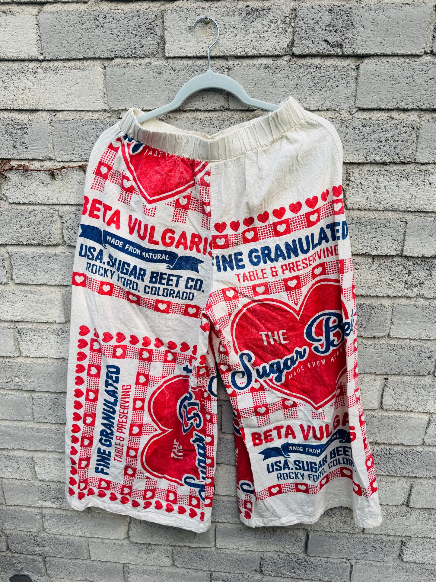 Wide-Leg Cotton Pants – Vintage Feed Sack Style