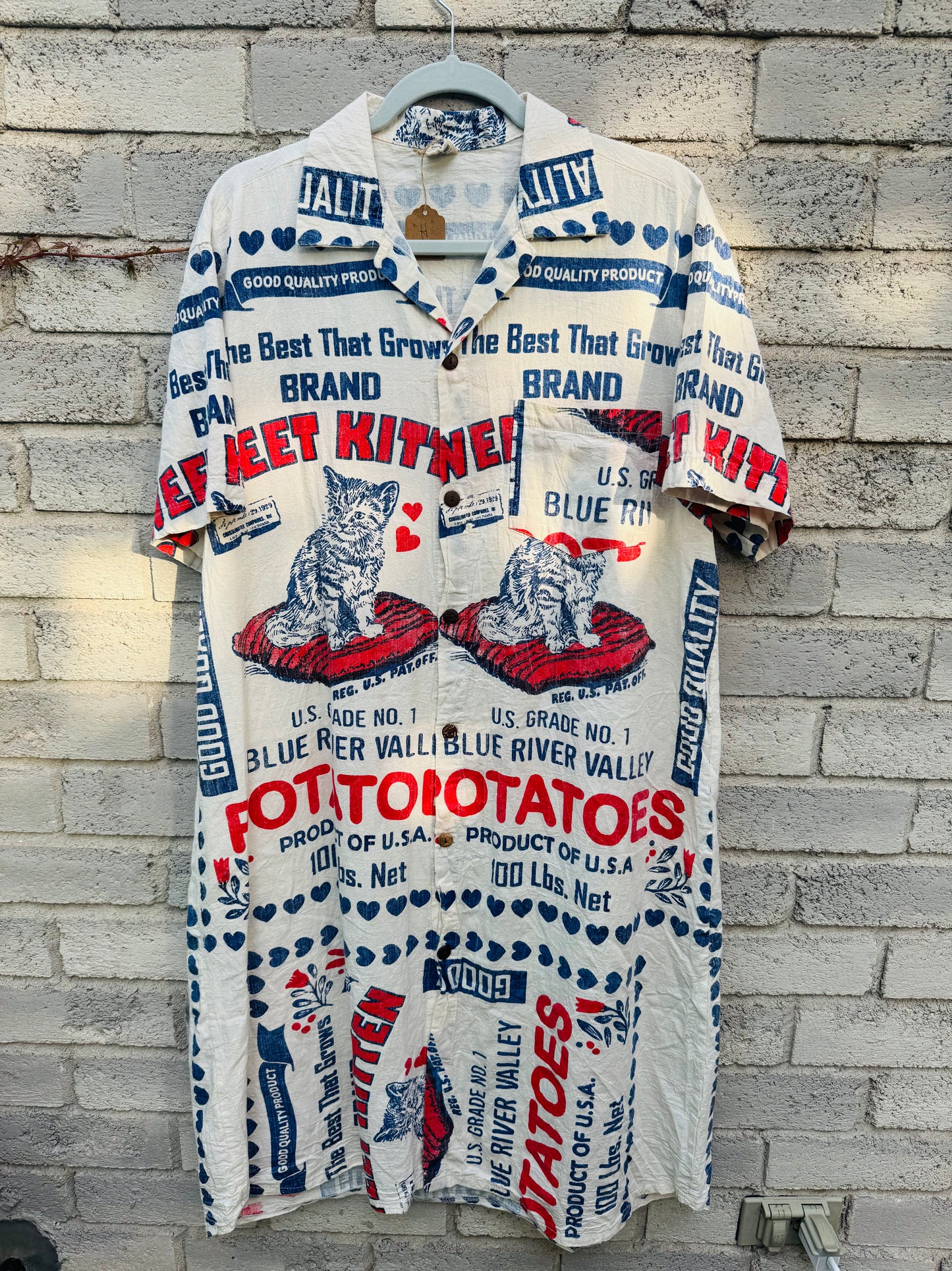 Vintage Print Washed Cotton Shirt‑Dress – Wear Solo or as a Layer