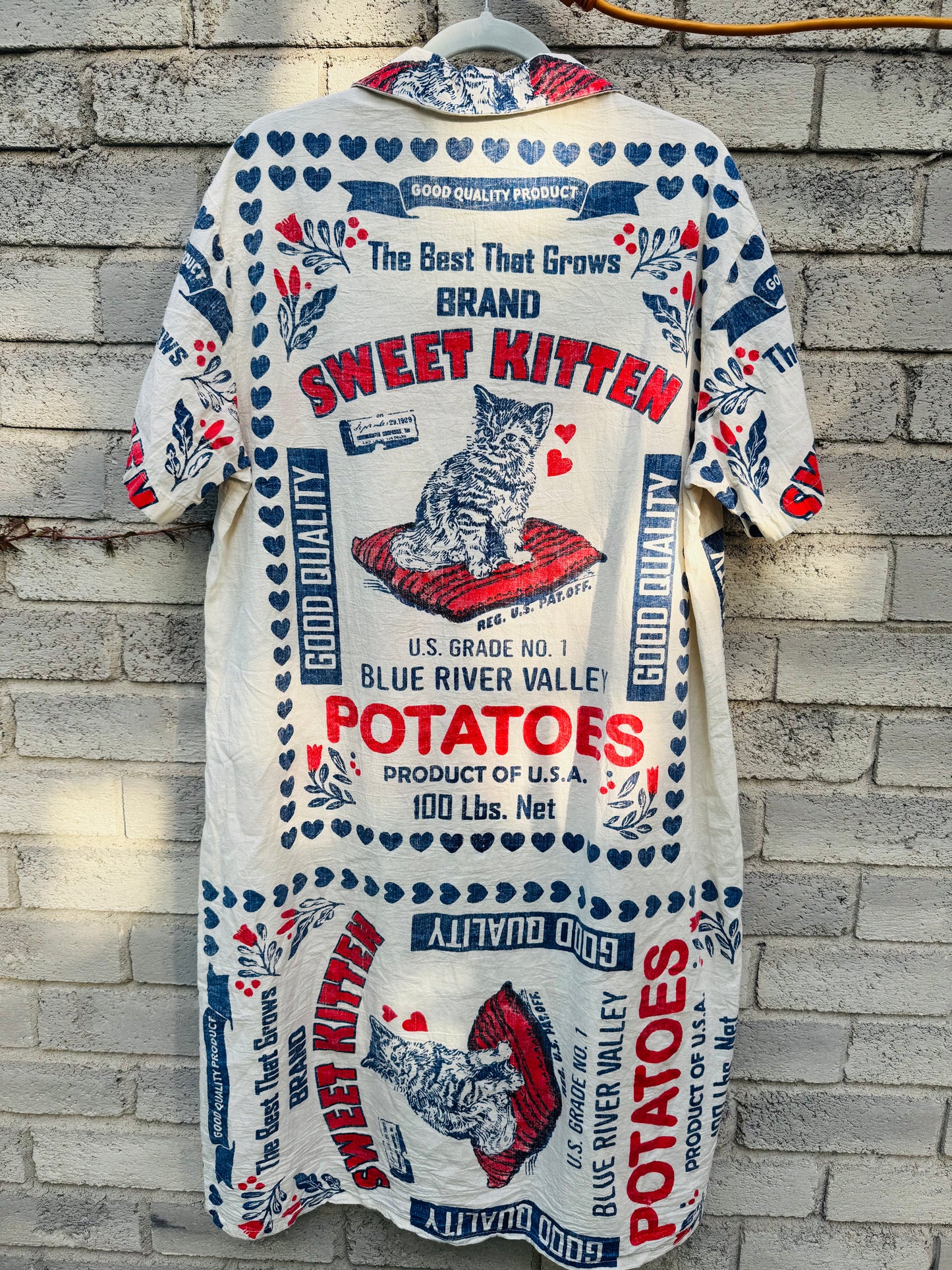 Vintage Print Washed Cotton Shirt‑Dress – Wear Solo or as a Layer