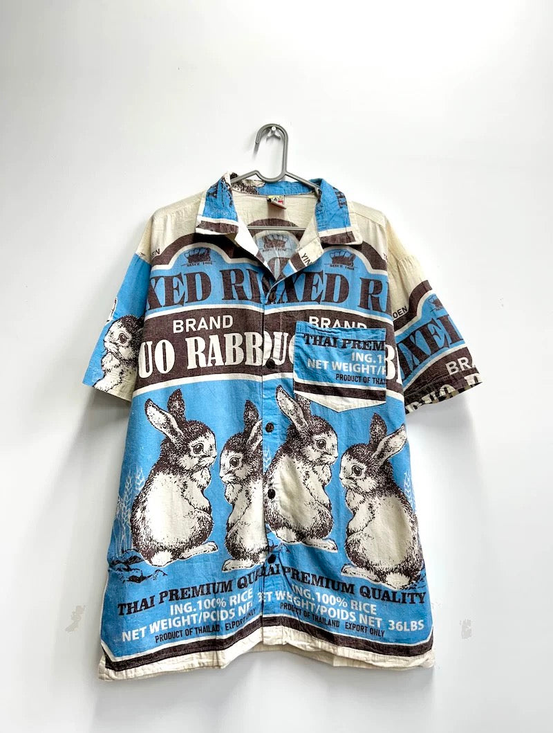 Thai Vintage Sack Bag Shirts –Retro Art Print Cotton Shirts (XL/XXL | Exclusive for BoHo Bronte