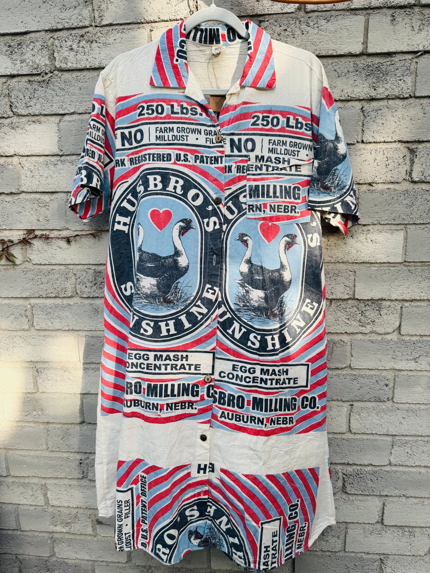 Vintage Print Washed Cotton Shirt‑Dress – Wear Solo or as a Layer