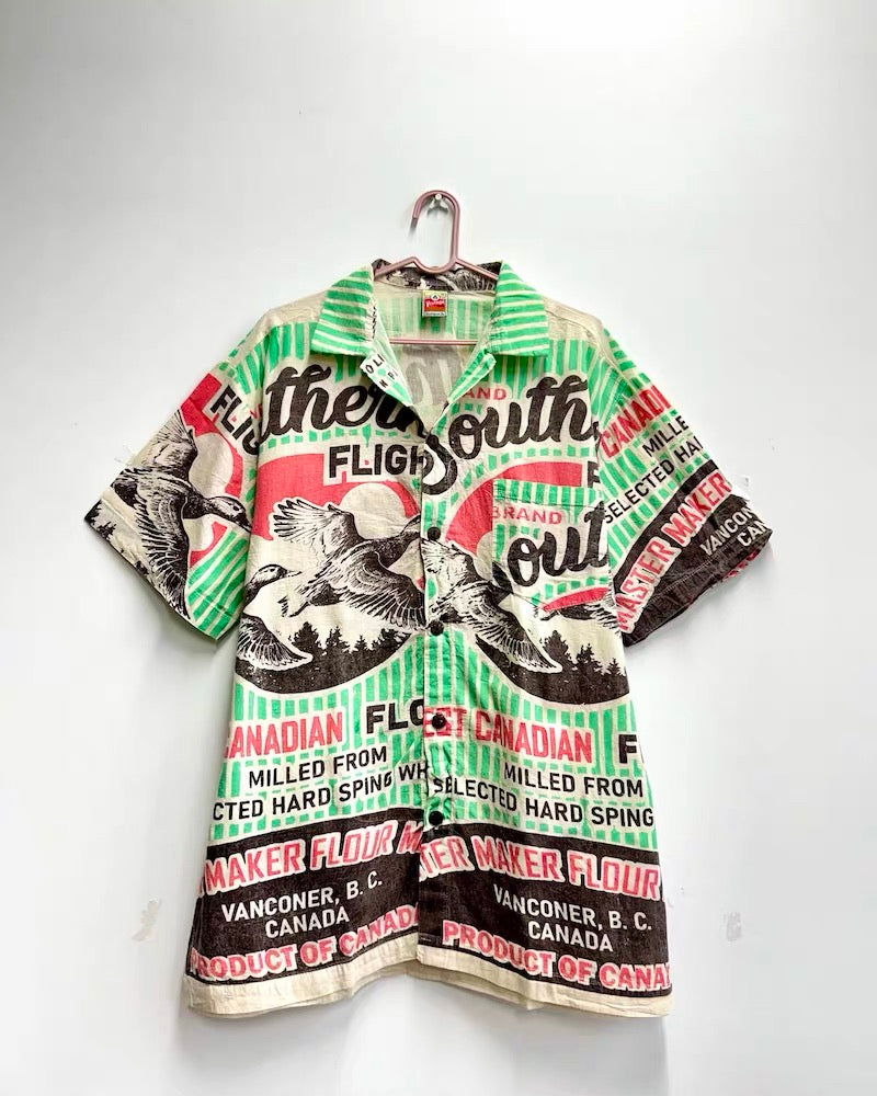 Thai Vintage Sack Bag Shirts –Retro Art Print Cotton Shirts (XL/XXL | Exclusive for BoHo Bronte