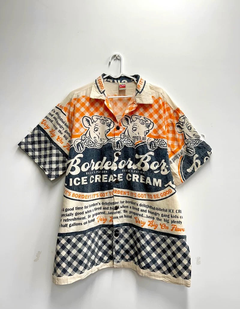 Thai Vintage Sack Bag Shirts –Retro Art Print Cotton Shirts (XL/XXL | Exclusive for BoHo Bronte