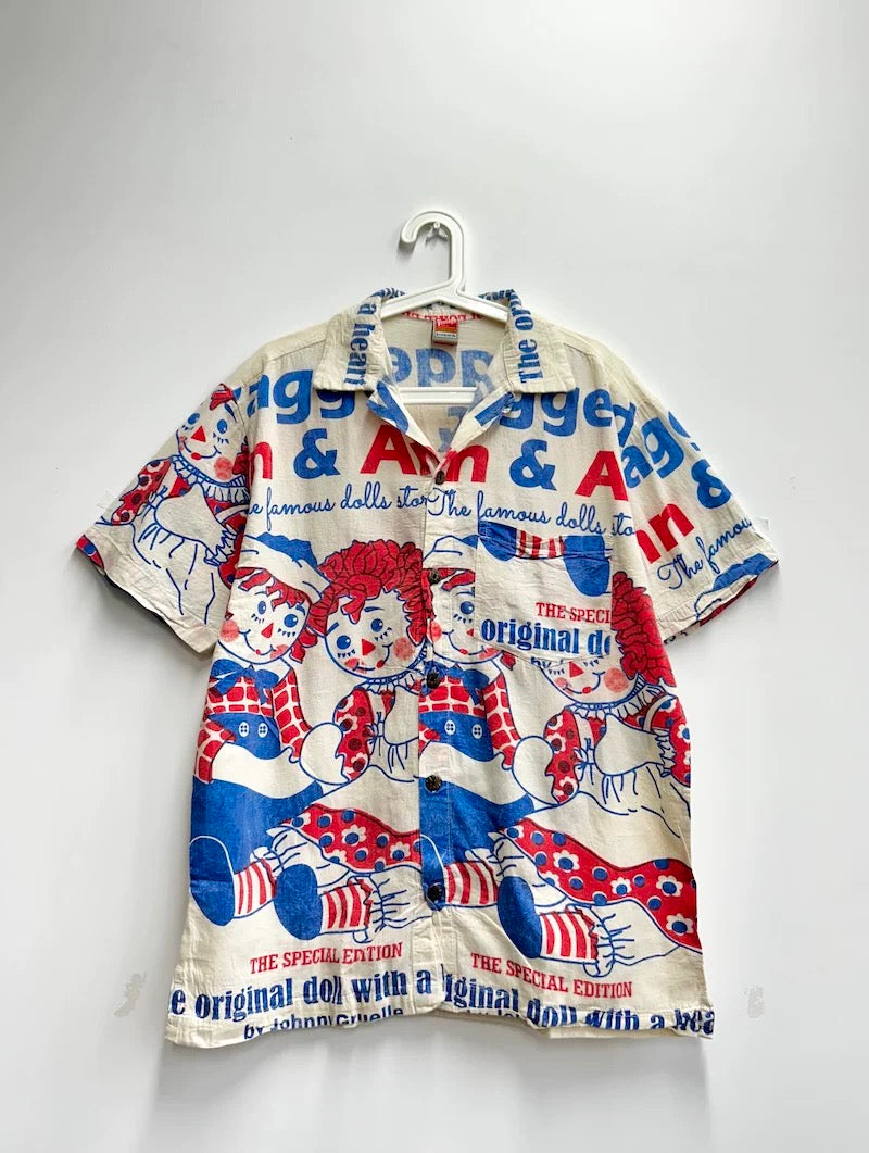 Vintage Flour Sack Print Shirt L XL XXL
