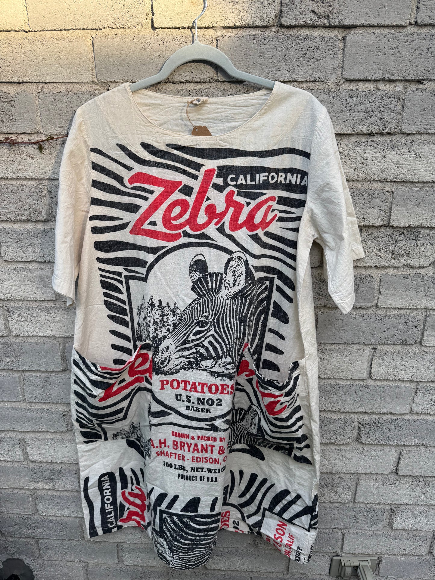 Vintage Vineyard Print Washed Cotton Dress